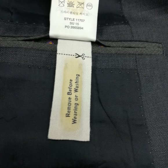 J Crew 36S Ludlow Slim Fit Italian Wool Sharkskin Blue Sport Coat Suit Jacket - Picture 9 of 10